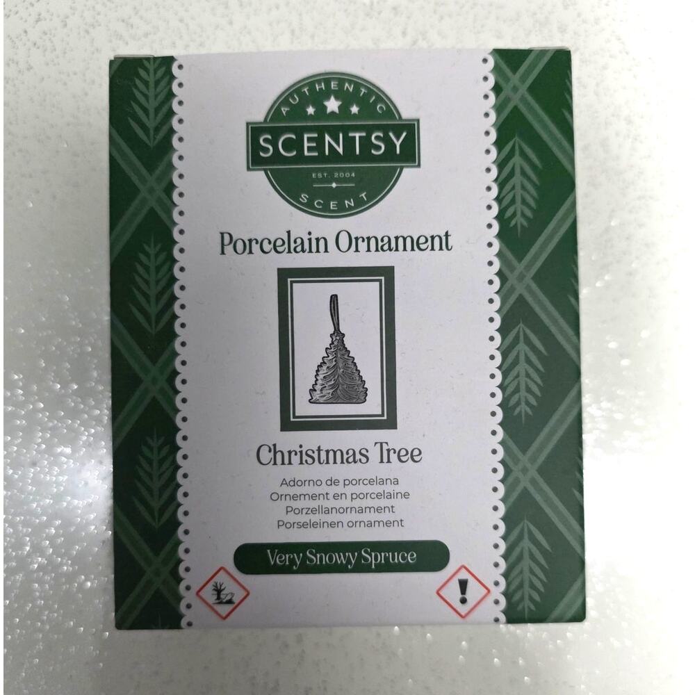 Scentsy Porcelain Christmas Tree Ornament in Very Snowy Spruce